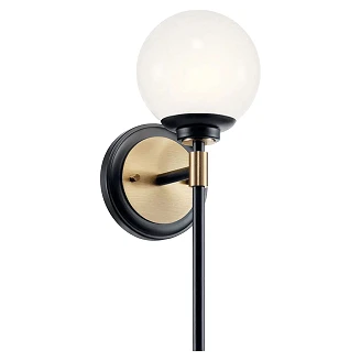 Kichler Vegglampe Benno Svart, Champagnebrons