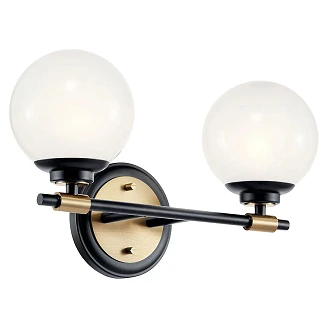 Kichler Vegglampe Duo Benno Svart, Champagnebrons