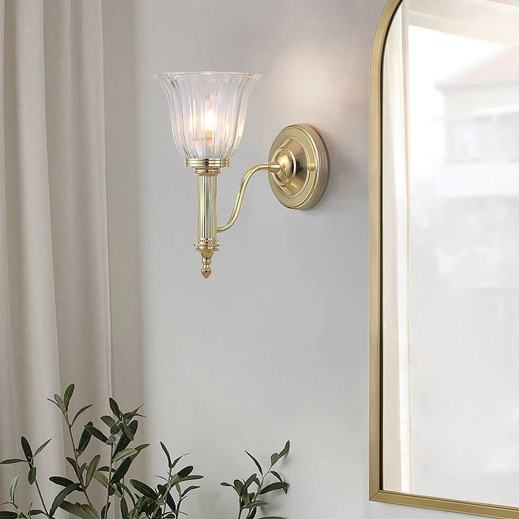 Elstead Vegglampe Carroll Polert Messing