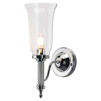 Elstead Vegglampe Klart Carroll Polert Krom