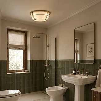 Quoizel Taklampe Duo Chance Malt Naturmessing