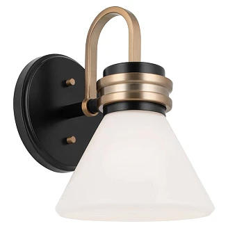 Kichler Vegglampe Farum Svart, Champagnebrons