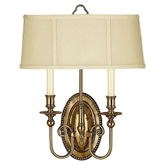 Hinkley Vegglampe Duo Cambridge Beta Polert Bronsee, Beige