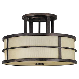 Feiss Taklampe Halvinnfelt Fusion Beta Grekisk Bronse