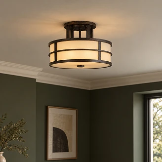 Feiss Taklampe Halvinnfelt Fusion Beta Grekisk Bronse