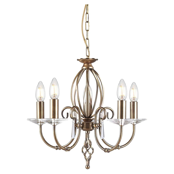 Elstead Hengende Lampe Penta Aegean Aldret Messing