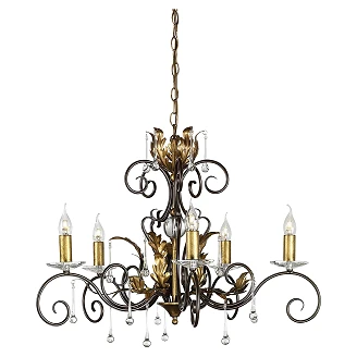 Elstead Hengende Lampe Penta Amarilli Bronse med Gullpatina