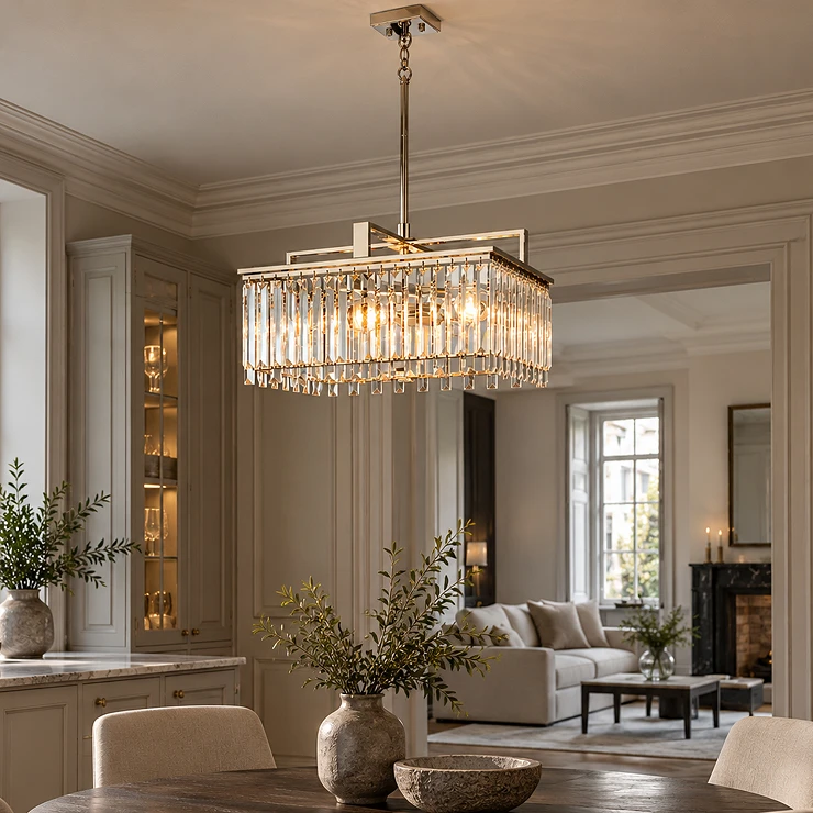 Elstead Hengende Lampe Quadra L Aries Polert Nikkel