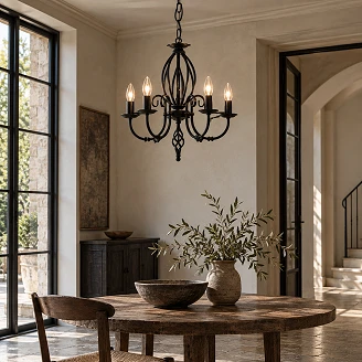 Elstead Hengende Lampe Penta Artisan Gamma Svart