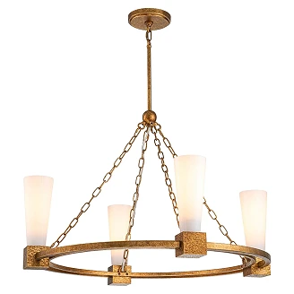 Elstead Hengende Lampe Quadra Kristy Slitt Gull