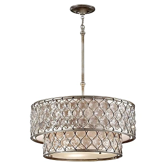Feiss Hengende Lampe Hexa Lucia Polert Sølv