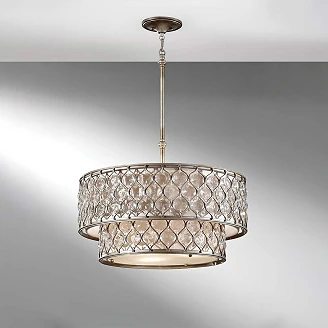 Feiss Hengende Lampe Hexa Lucia Polert Sølv