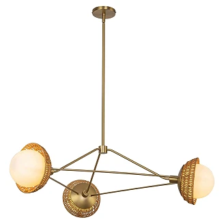 Alora Mood Hengende Lampe Trio Perth Børstet Gull