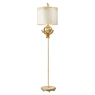 Flambeau Gulvlampe Trellis Alpha Kittpatina, Sølvblad