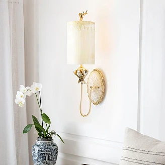 Flambeau Vegglampe Trellis Alpha Kittpatina, Sølvblad