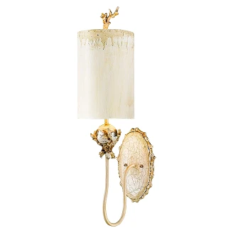 Flambeau Vegglampe Trellis Alpha Kittpatina, Sølvblad