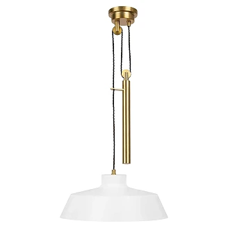 Feiss Hengende Lampe Candor Matt Hvit, Messing