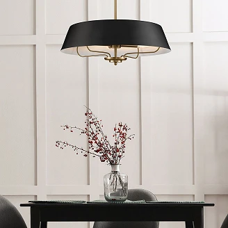 Kichler Hengende Lampe Quadra Luella Svart, Messing