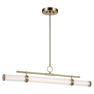 KICHLER Hengende Lampe Horisontal Rillet Champagnebrons