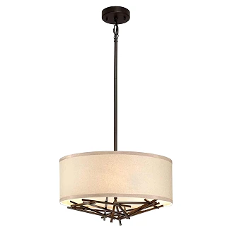 Elstead Hengende Lampe Trio Taiko Gammel Bronsee