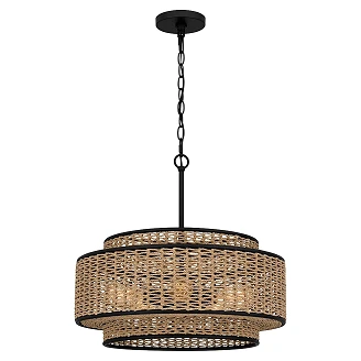 Quoizel Hengende Lampe Penta Teton Matt Svart