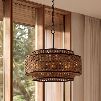 Quoizel Hengende Lampe Penta Teton Matt Svart