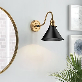 Elstead Vegglampe Provence Aldret Messing, Matt Svart