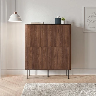 Skjenk Averiqo Valnøtt, Svart Marmor 100 cm