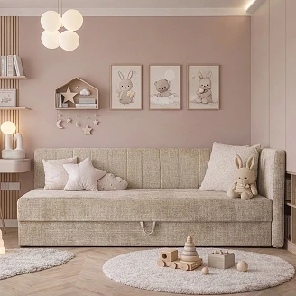 Sovesofa Luvanor Beige med Oppbevaring