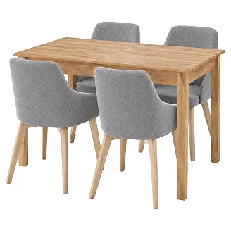 Spisegruppe med Bord Håndverkseik 135x60 cm & 6 Stoler Grå, Sonoma Eik Ivex