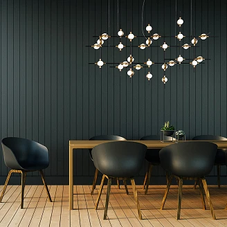 Taklampe Livaro Svart, Gull 100x60 cm