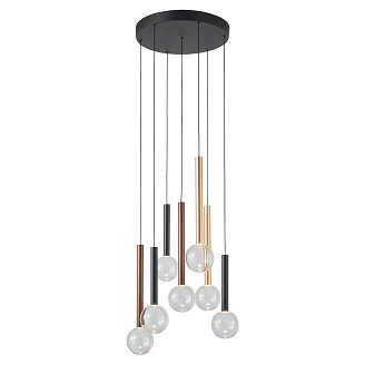 Taklampe Hepta Tavero Svart, Gull