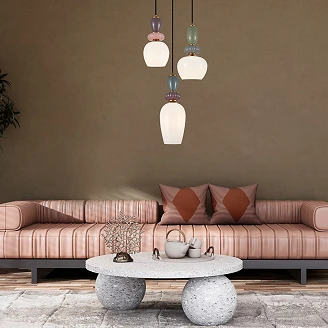 Taklampe Trio Nolira Blå, Rosa