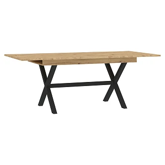 Uttrekkbart Spisebord Nareva Eik Artisan, Svart 90x160-200 cm
