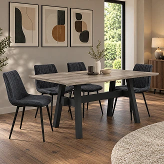 Spisebord Livora Eik Viking, Svart 90x160 cm
