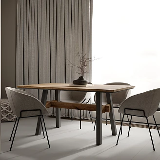 Spisebord Livora Flagstaff Dark, Svart 90x160 cm