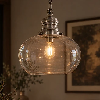 KS Verlichting Pendellampe L Hayley Sølv Ø42 cm