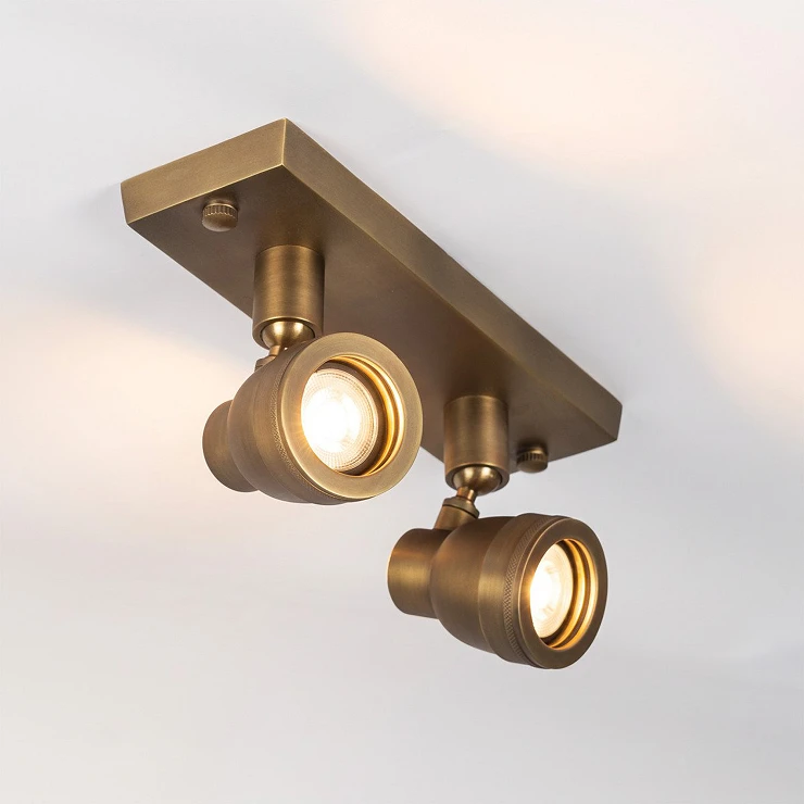 KS Verlichting Spotlight Duo IP54 Indigo Antikk Messing