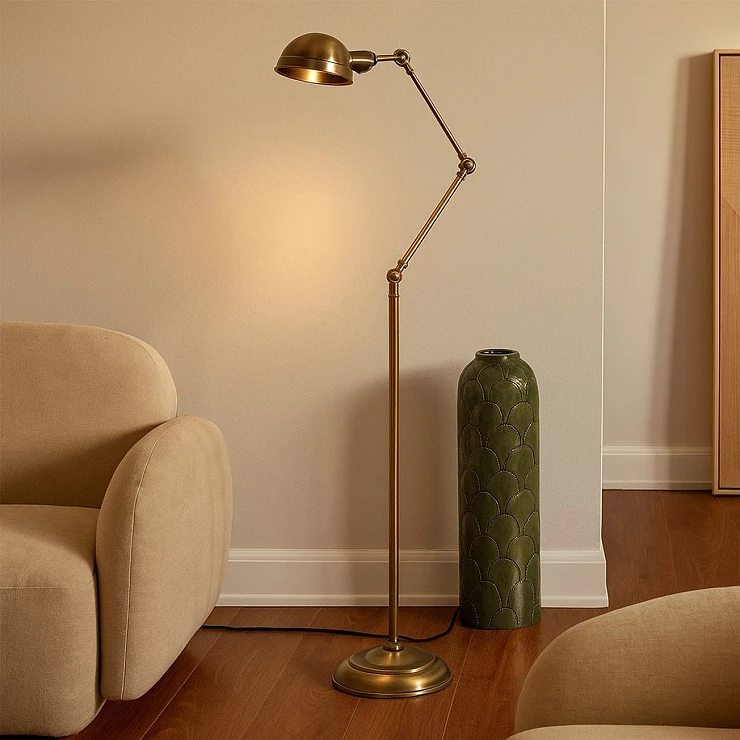 KS Verlichting Gulvlampe Nova Antiek Antikk Messing