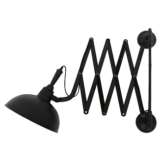 KS Verlichting Vegglampe Uttrekkbar Harmonica Svart