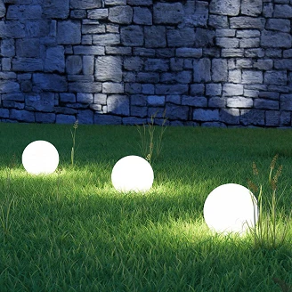 KS Verlichting Hagelampe Kule med Jordspyd Ø25 cm Tuinbol Hvit
