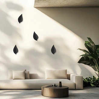 KS Verlichting Vegglampe Leaf Svart