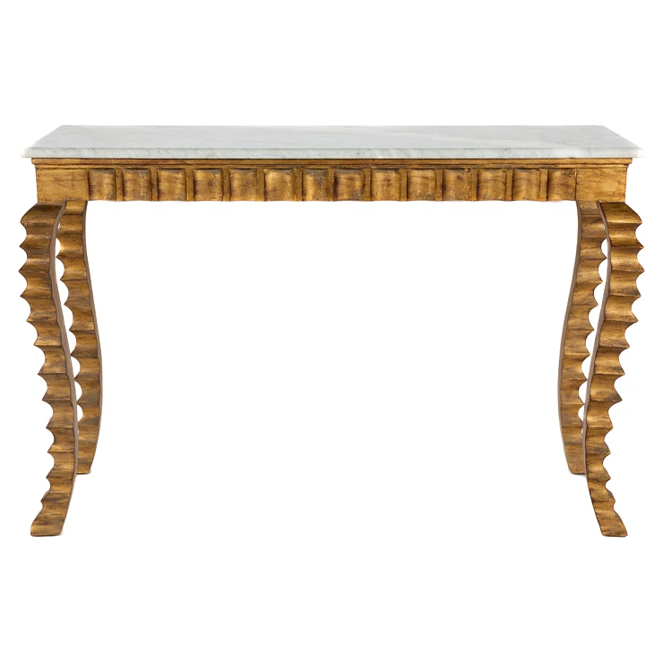 Soffbord Carina Guld, Vit 45x124 cm