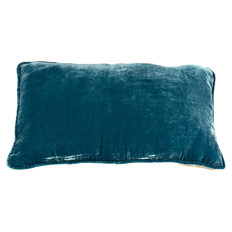 Kudde Perrine Blå Silkesvelour 50x30 cm