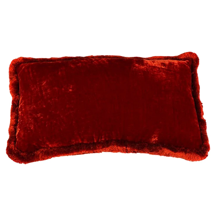 Kudde Solara Röd Silkesvelour 50x30 cm