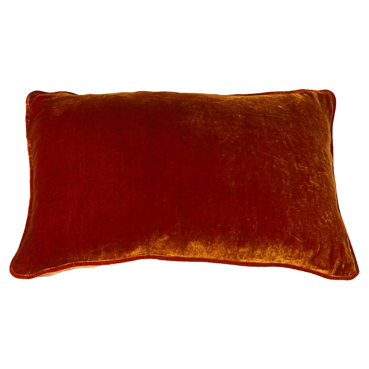 Kudde Perrine Orange Silkesvelour 60x40 cm
