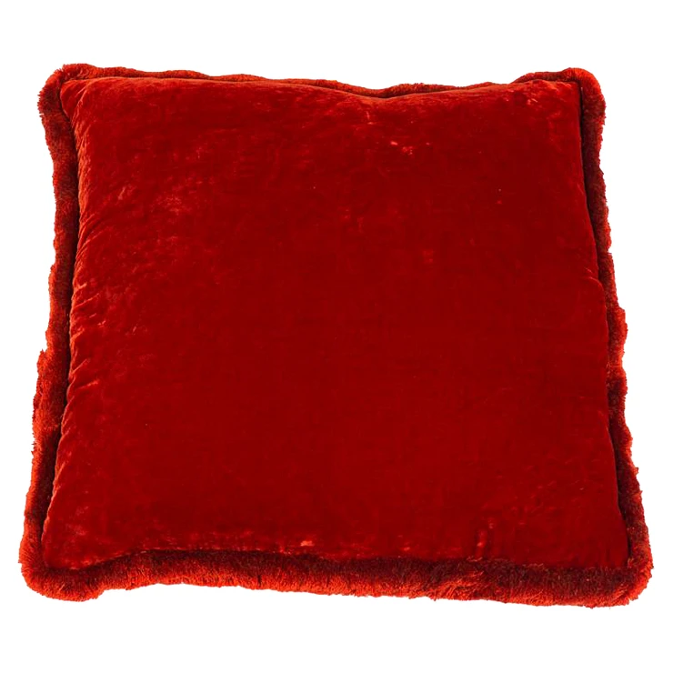 Kudde Solara Röd Silkesvelour 50x50 cm