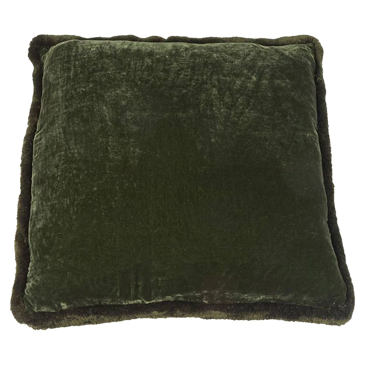 Kudde Solara Grön Silkesvelour 60x60 cm