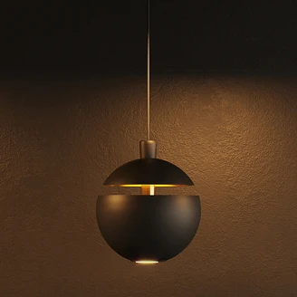 Hengende lampe Järna Svart, Gull V2