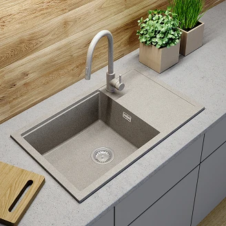 Granittkjøkkenvask Termoli Beige 80x50 cm